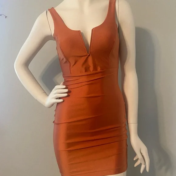 open lace back dress Sexy Mermaid Burnt Orange Sleeveless Long Bridesmaid Dresses Gown Onli –  SposaDresses